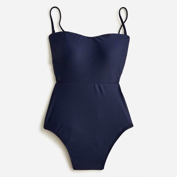 J. Crew Other - J. Crew Cutout Tie Back One Piece Swimsuit Navy Size 14